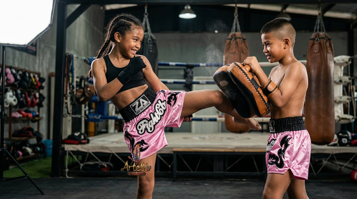 🥊 Muay Thai Shorts Kickboxing MMA Fight Shorts for Men Women Kids – Thai Boxing Training Gear, Breathable Quick Dry Martial Arts Combat Shorts