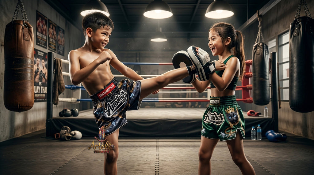 🥊 Muay Thai Shorts Kickboxing MMA Fight Shorts for Men Women Kids – Thai Boxing Training Gear, Breathable Quick Dry Martial Arts Combat Shorts