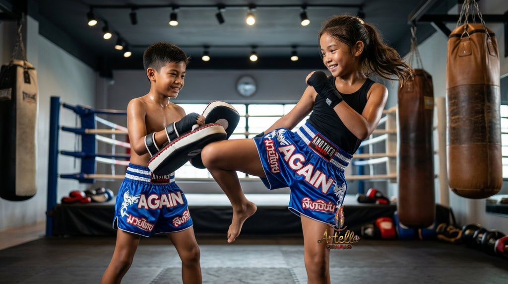 🥊 Muay Thai Shorts Kickboxing MMA Fight Shorts for Men Women Kids – Thai Boxing Training Gear, Breathable Quick Dry Martial Arts Combat Shorts