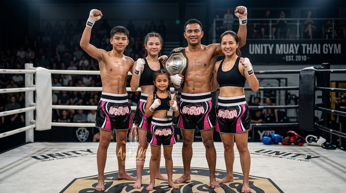 🥊 Muay Thai Shorts Kickboxing MMA Fight Shorts for Men Women Kids – Thai Boxing Training Gear, Breathable Quick Dry Martial Arts Combat Shorts