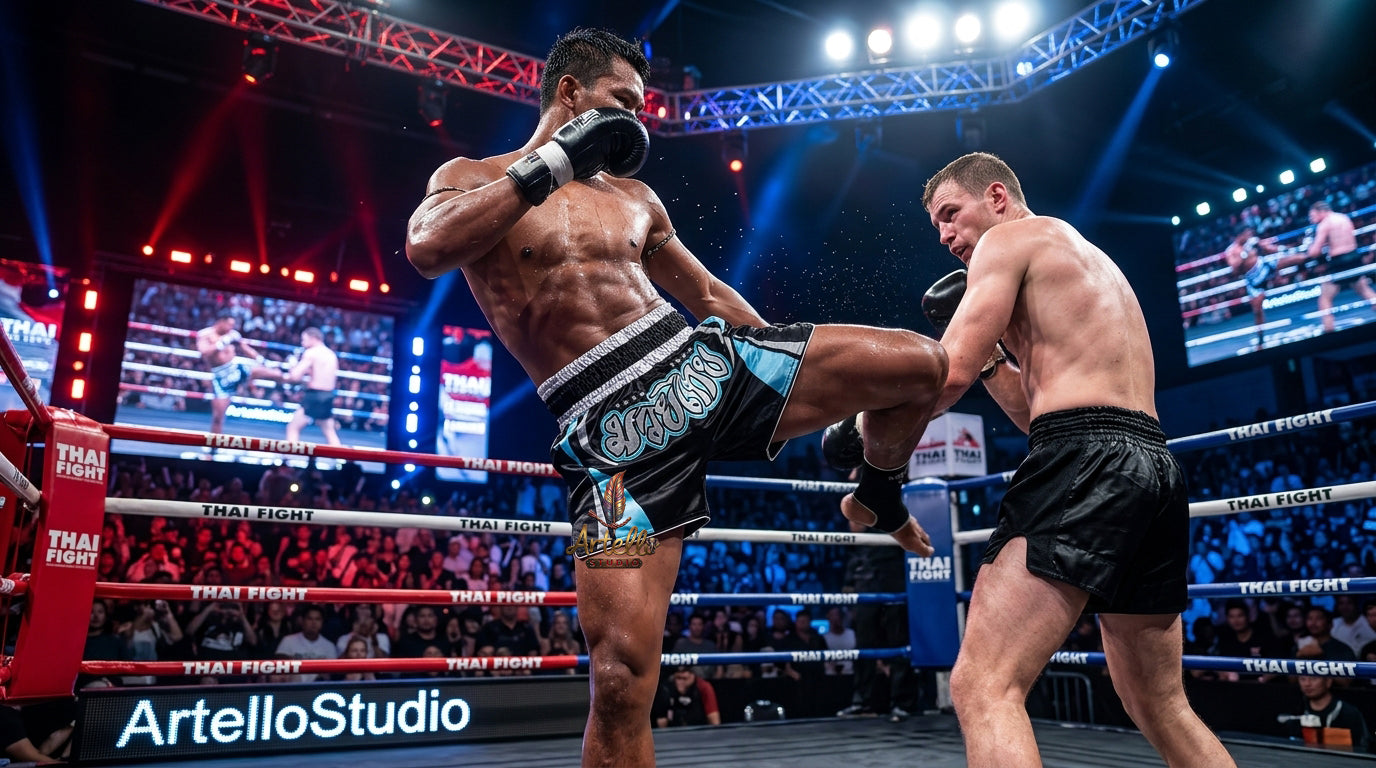 🥊 Muay Thai Shorts Kickboxing MMA Fight Shorts for Men Women Kids – Thai Boxing Training Gear, Breathable Quick Dry Martial Arts Combat Shorts