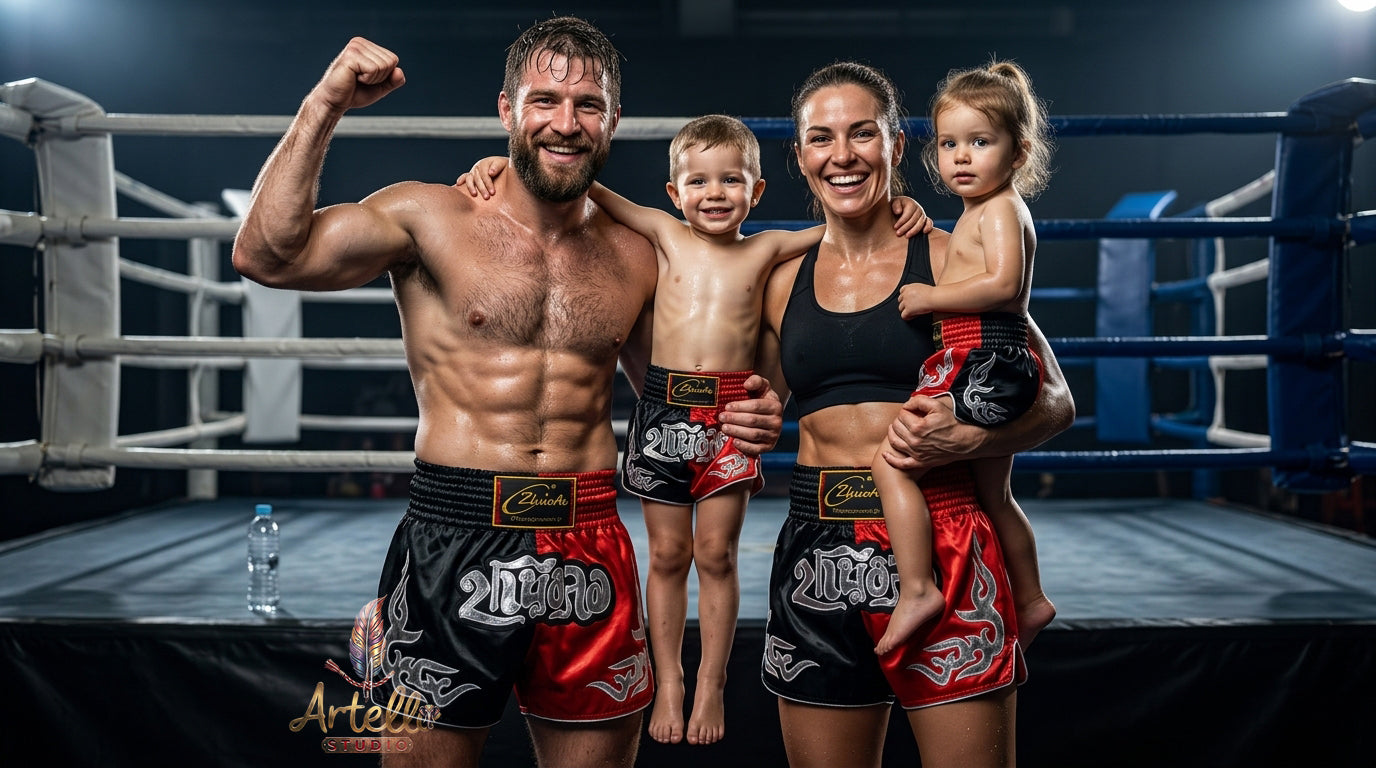 🥊 Muay Thai Shorts Kickboxing MMA Fight Shorts for Men Women Kids – Thai Boxing Training Gear, Breathable Quick Dry Martial Arts Combat Shorts