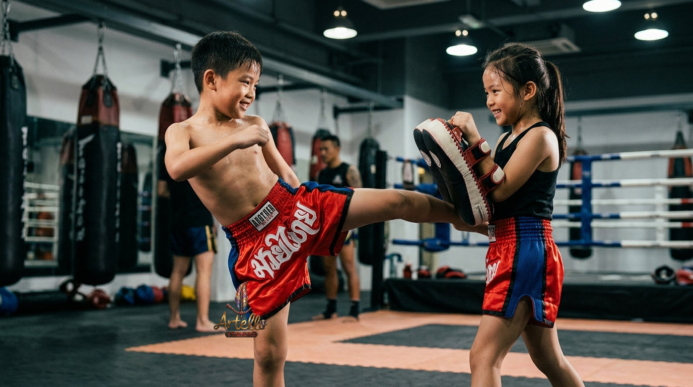🥊 Muay Thai Shorts Kickboxing MMA Fight Shorts for Men Women Kids – Thai Boxing Training Gear, Breathable Quick Dry Martial Arts Combat Shorts