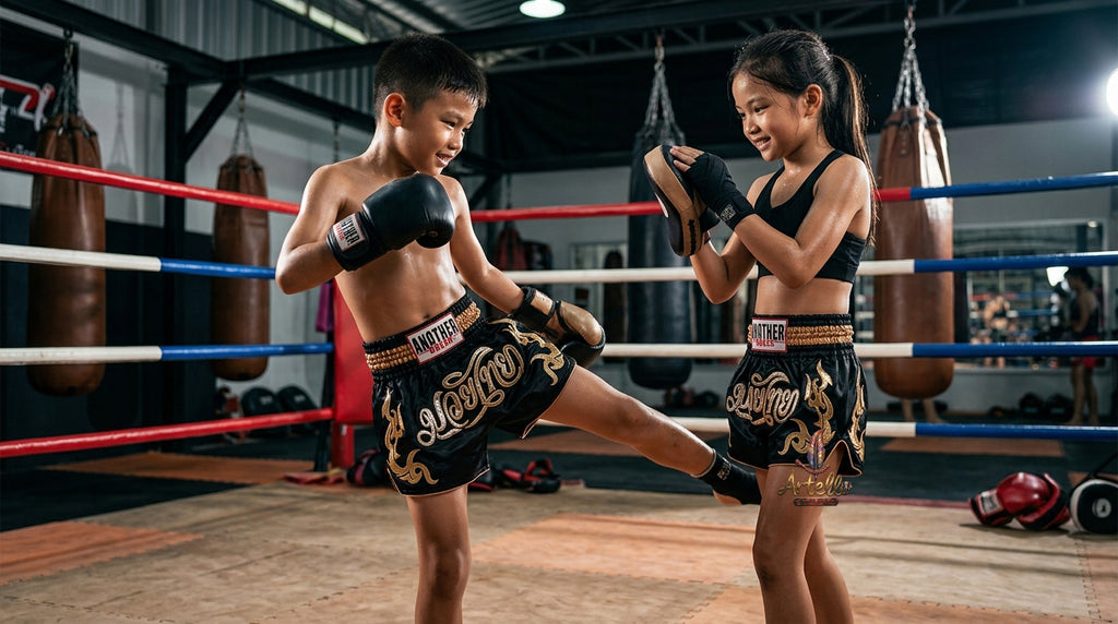 🥊 Muay Thai Shorts Kickboxing MMA Fight Shorts for Men Women Kids – Thai Boxing Training Gear, Breathable Quick Dry Martial Arts Combat Shorts
