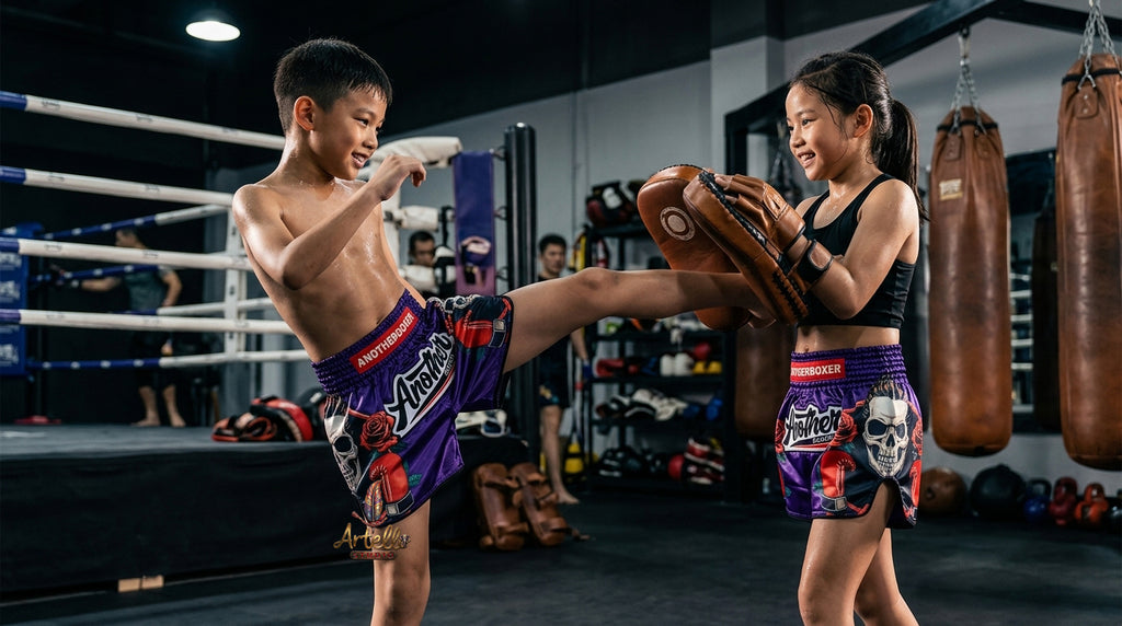 🥊 Muay Thai Shorts Kickboxing MMA Fight Shorts for Men Women Kids – Thai Boxing Training Gear, Breathable Quick Dry Martial Arts Combat Shorts
