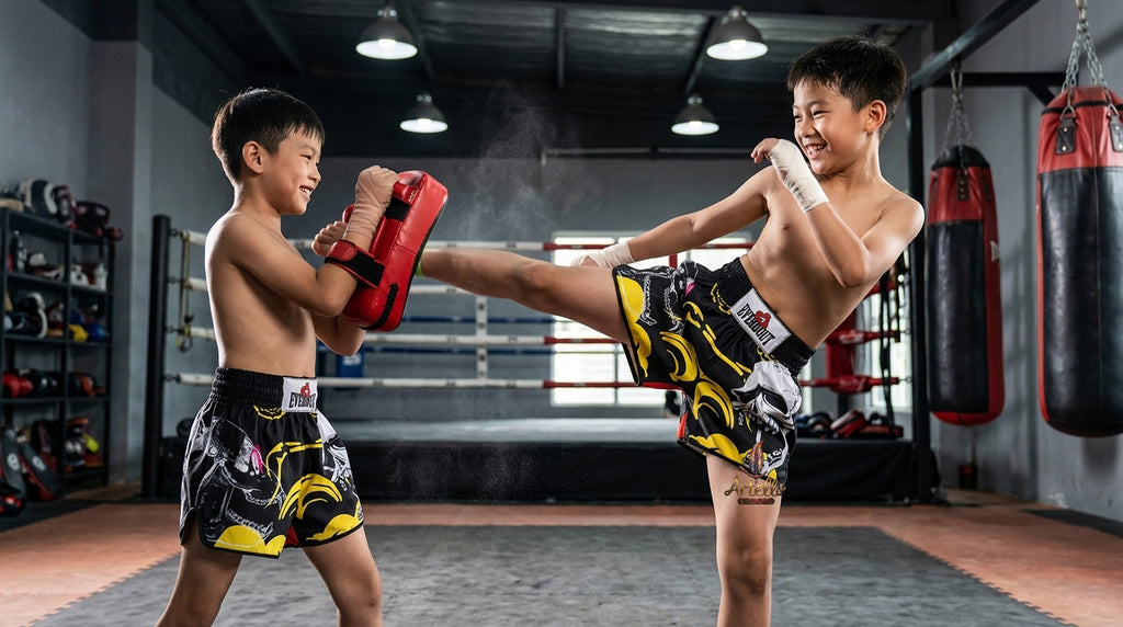 🥊 Muay Thai Shorts Kickboxing MMA Fight Shorts for Men Women Kids – Thai Boxing Training Gear, Breathable Quick Dry Martial Arts Combat Shorts