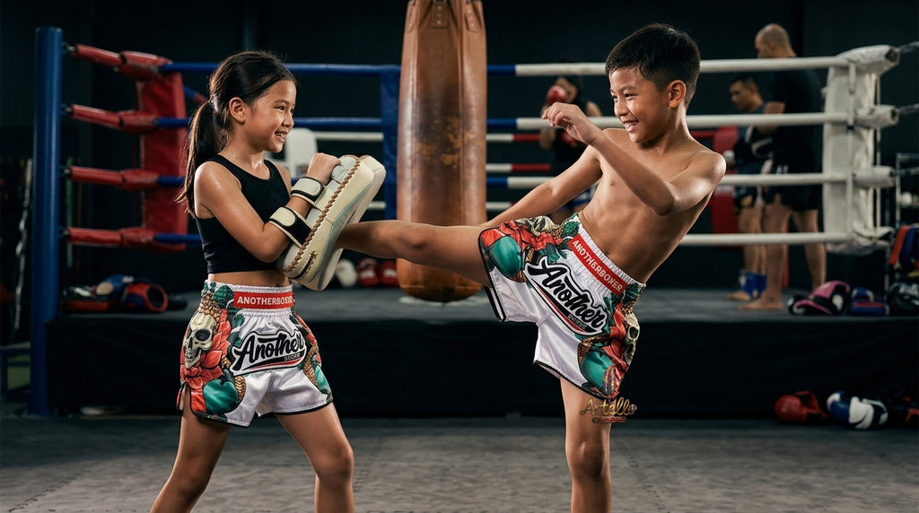 🥊 Muay Thai Shorts Kickboxing MMA Fight Shorts for Men Women Kids – Thai Boxing Training Gear, Breathable Quick Dry Martial Arts Combat Shorts