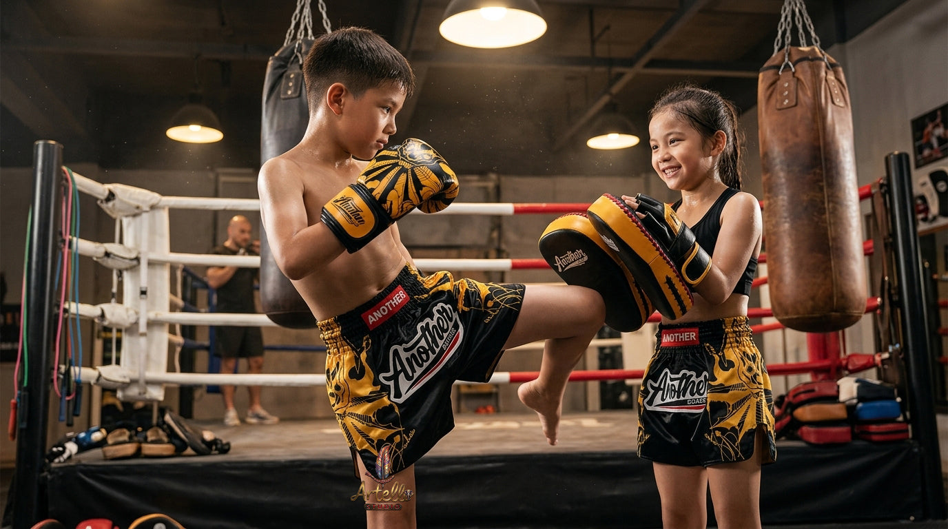 🥊 Muay Thai Shorts Kickboxing MMA Fight Shorts for Men Women Kids – Thai Boxing Training Gear, Breathable Quick Dry Martial Arts Combat Shorts