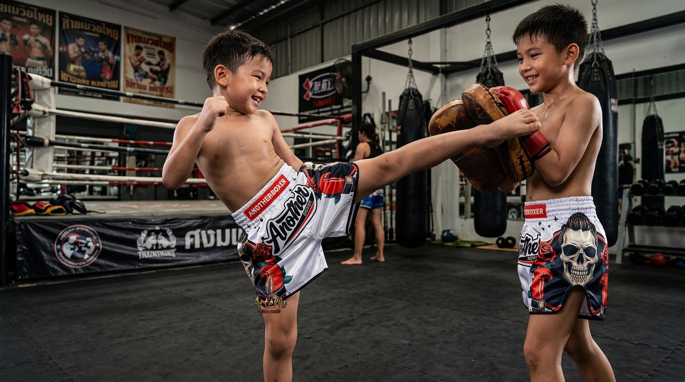 🥊 Muay Thai Shorts Kickboxing MMA Fight Shorts for Men Women Kids – Thai Boxing Training Gear, Breathable Quick Dry Martial Arts Combat Shorts