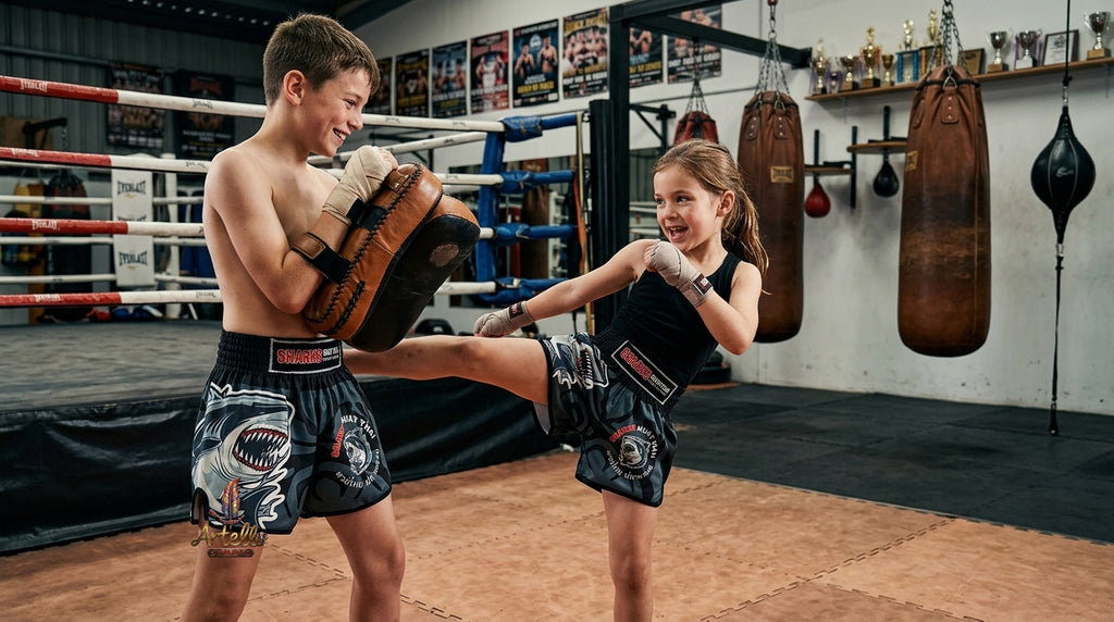 🥊 Muay Thai Shorts Kickboxing MMA Fight Shorts for Men Women Kids – Thai Boxing Training Gear, Breathable Quick Dry Martial Arts Combat Shorts