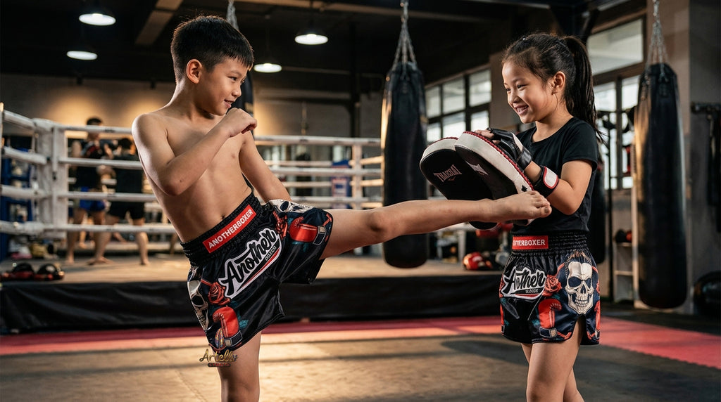 🥊 Muay Thai Shorts Kickboxing MMA Fight Shorts for Men Women Kids – Thai Boxing Training Gear, Breathable Quick Dry Martial Arts Combat Shorts