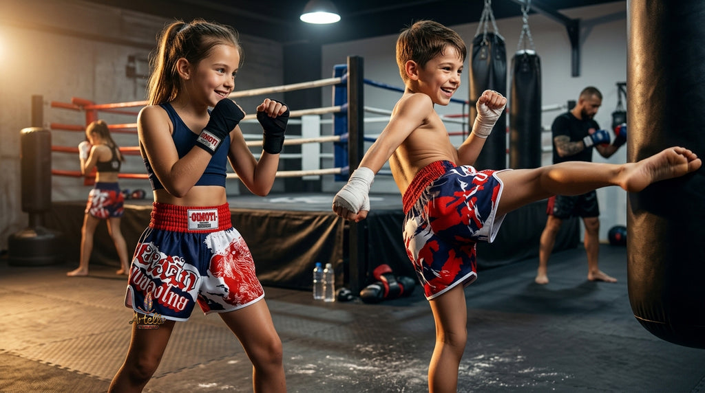 🥊 Muay Thai Shorts Kickboxing MMA Fight Shorts for Men Women Kids – Thai Boxing Training Gear, Breathable Quick Dry Martial Arts Combat Shorts