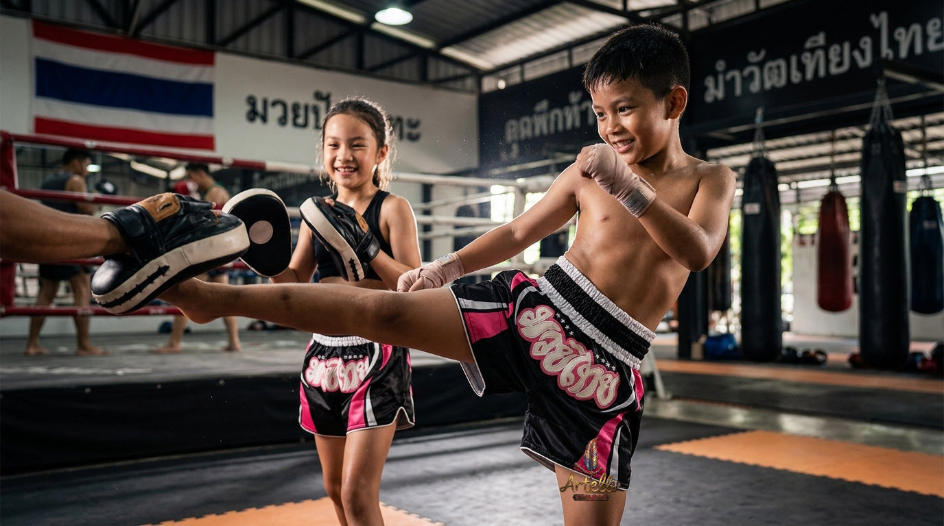🥊 Muay Thai Shorts Kickboxing MMA Fight Shorts for Men Women Kids – Thai Boxing Training Gear, Breathable Quick Dry Martial Arts Combat Shorts