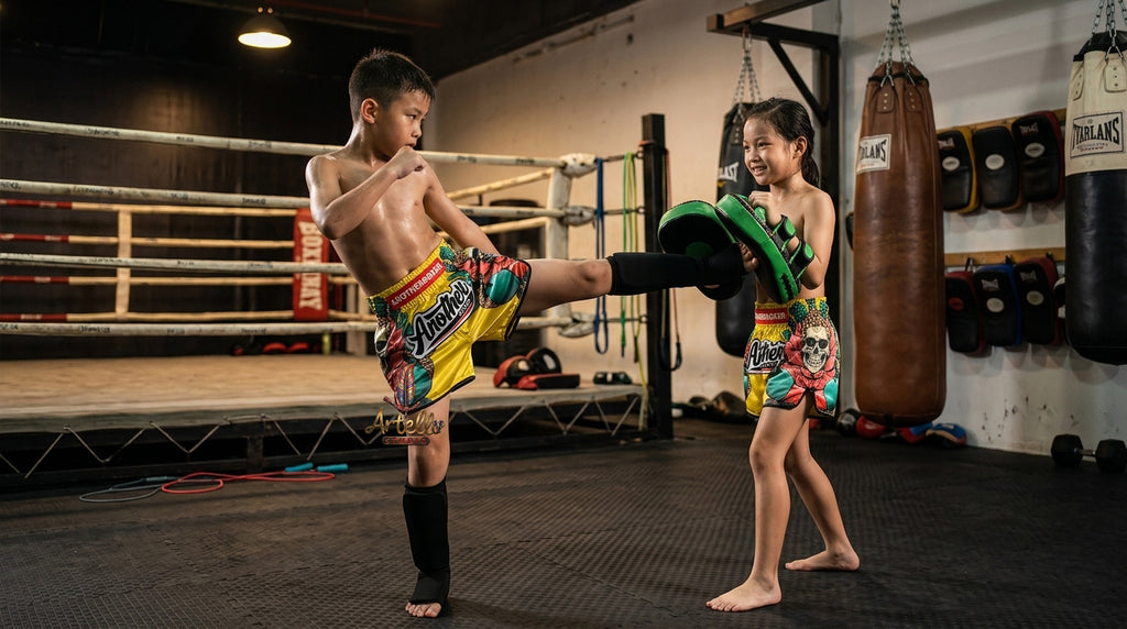 🥊 Muay Thai Shorts Kickboxing MMA Fight Shorts for Men Women Kids – Thai Boxing Training Gear, Breathable Quick Dry Martial Arts Combat Shorts
