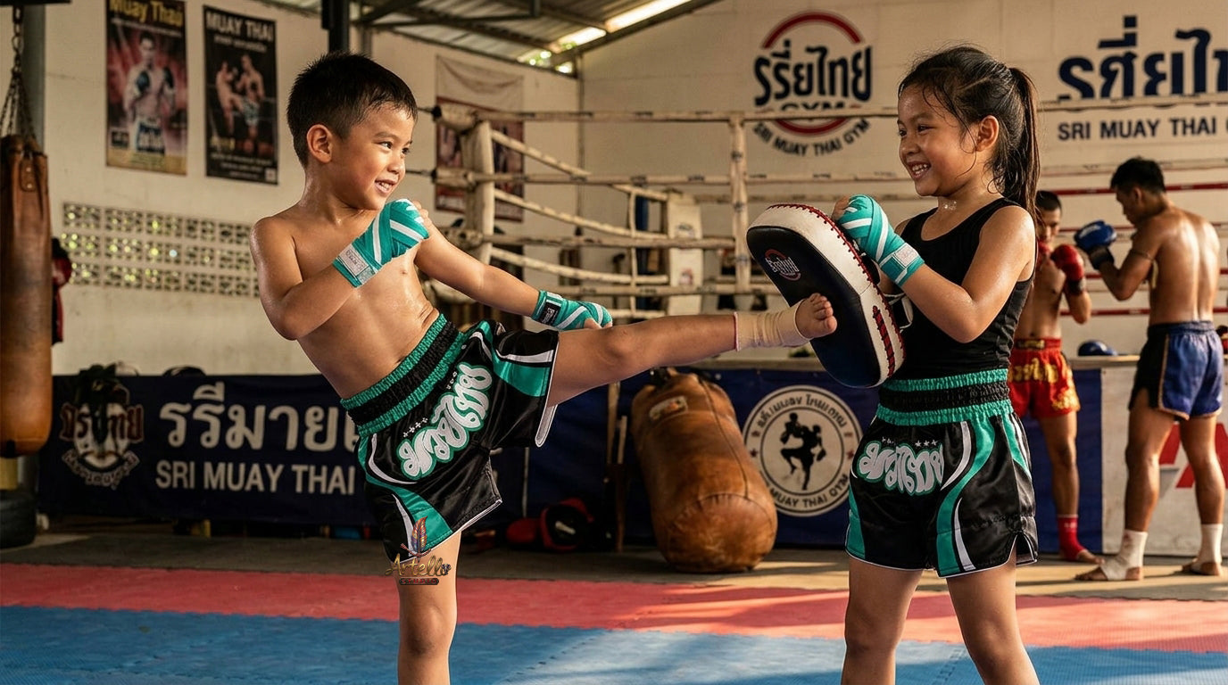 🥊 Muay Thai Shorts Kickboxing MMA Fight Shorts for Men Women Kids – Thai Boxing Training Gear, Breathable Quick Dry Martial Arts Combat Shorts