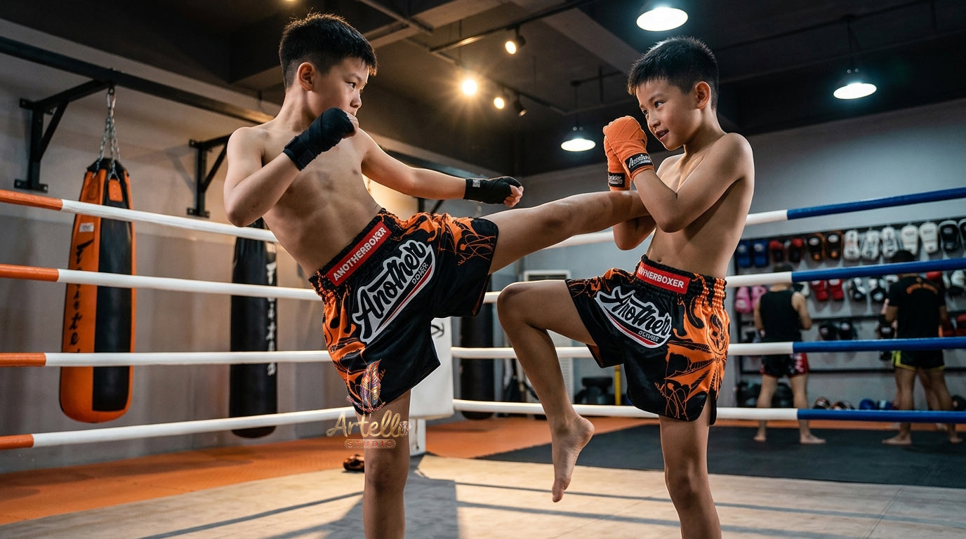 🥊 Muay Thai Shorts Kickboxing MMA Fight Shorts for Men Women Kids – Thai Boxing Training Gear, Breathable Quick Dry Martial Arts Combat Shorts