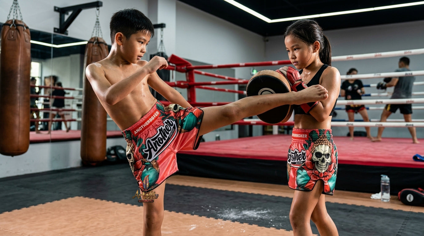 🥊 Muay Thai Shorts Kickboxing MMA Fight Shorts for Men Women Kids – Thai Boxing Training Gear, Breathable Quick Dry Martial Arts Combat Shorts