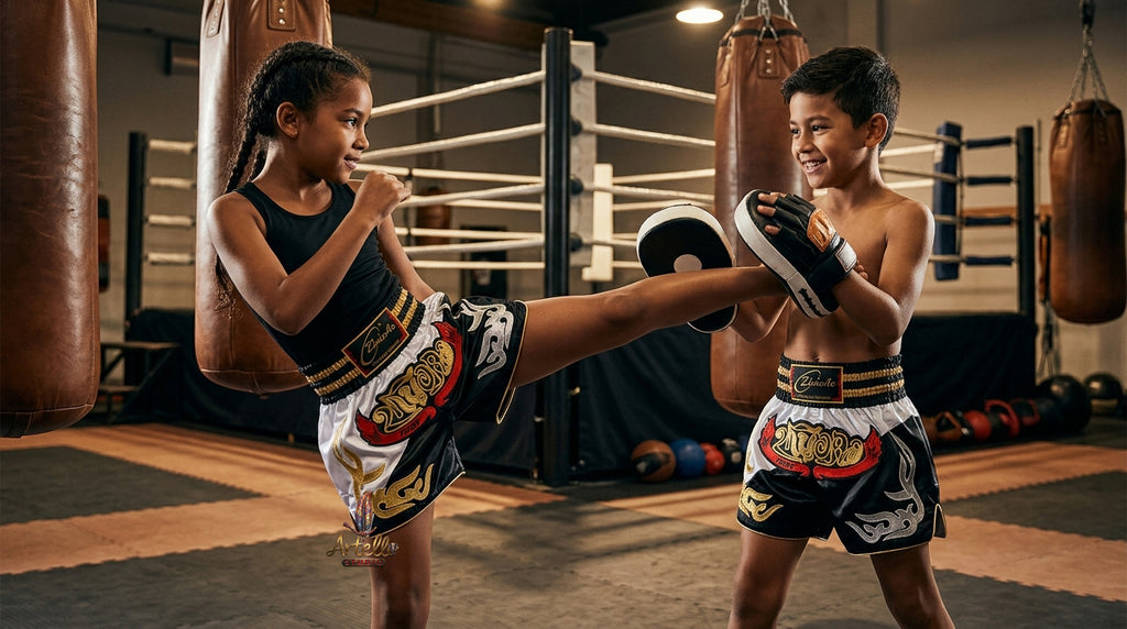 🥊 Muay Thai Shorts Kickboxing MMA Fight Shorts for Men Women Kids – Thai Boxing Training Gear, Breathable Quick Dry Martial Arts Combat Shorts