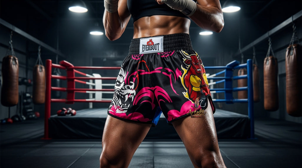 🥊 Muay Thai Shorts Kickboxing MMA Fight Shorts for Men Women Kids – Thai Boxing Training Gear, Breathable Quick Dry Martial Arts Combat Shorts