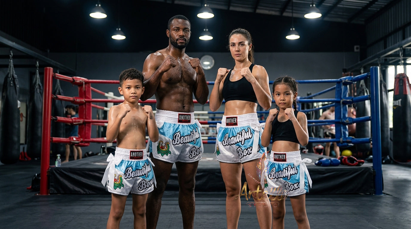 🥊 Muay Thai Shorts Kickboxing MMA Fight Shorts for Men Women Kids – Thai Boxing Training Gear, Breathable Quick Dry Martial Arts Combat Shorts