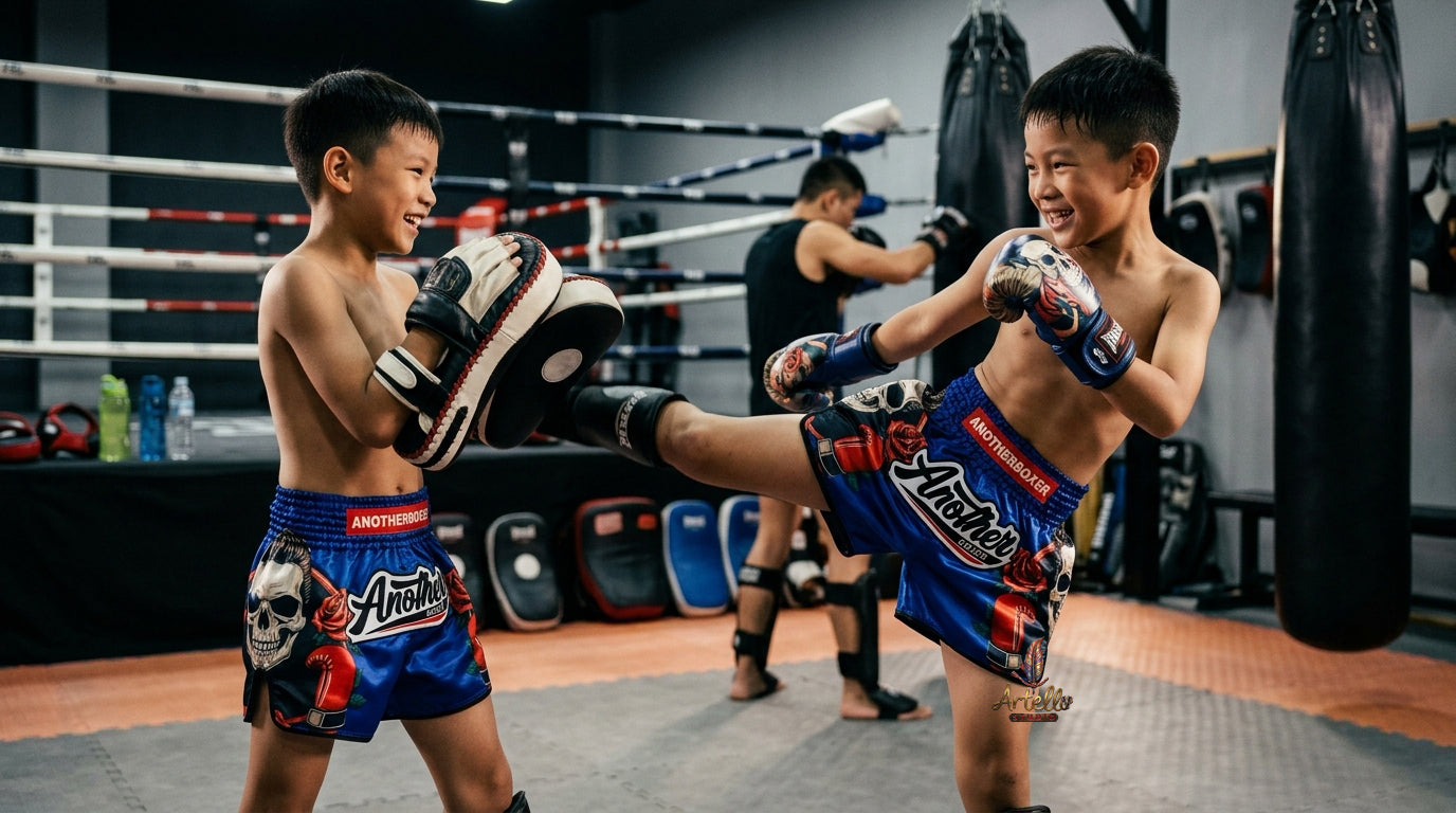 🥊 Muay Thai Shorts Kickboxing MMA Fight Shorts for Men Women Kids – Thai Boxing Training Gear, Breathable Quick Dry Martial Arts Combat Shorts