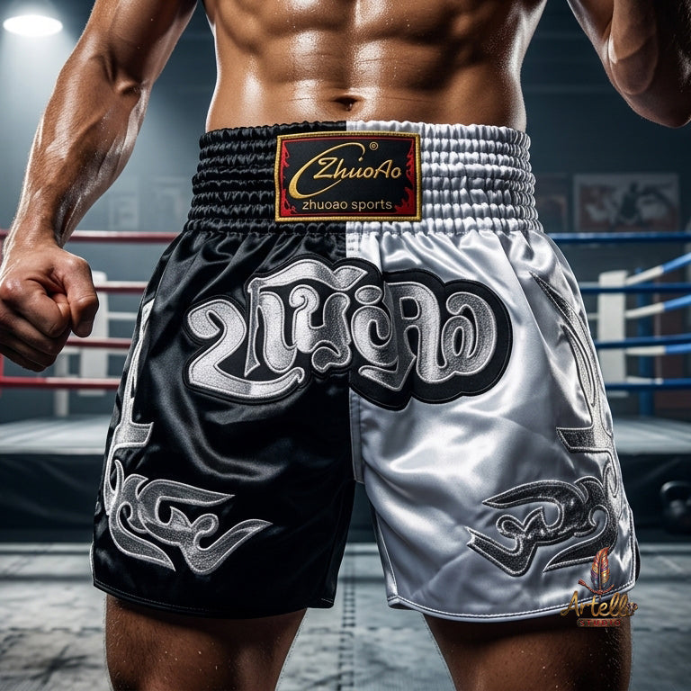 🥊 Muay Thai Shorts Kickboxing MMA Fight Shorts for Men Women Kids – Thai Boxing Training Gear, Breathable Quick Dry Martial Arts Combat Shorts