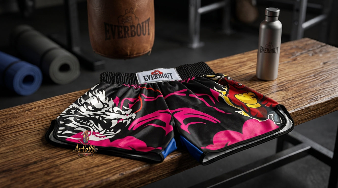 🥊 Muay Thai Shorts Kickboxing MMA Fight Shorts for Men Women Kids – Thai Boxing Training Gear, Breathable Quick Dry Martial Arts Combat Shorts