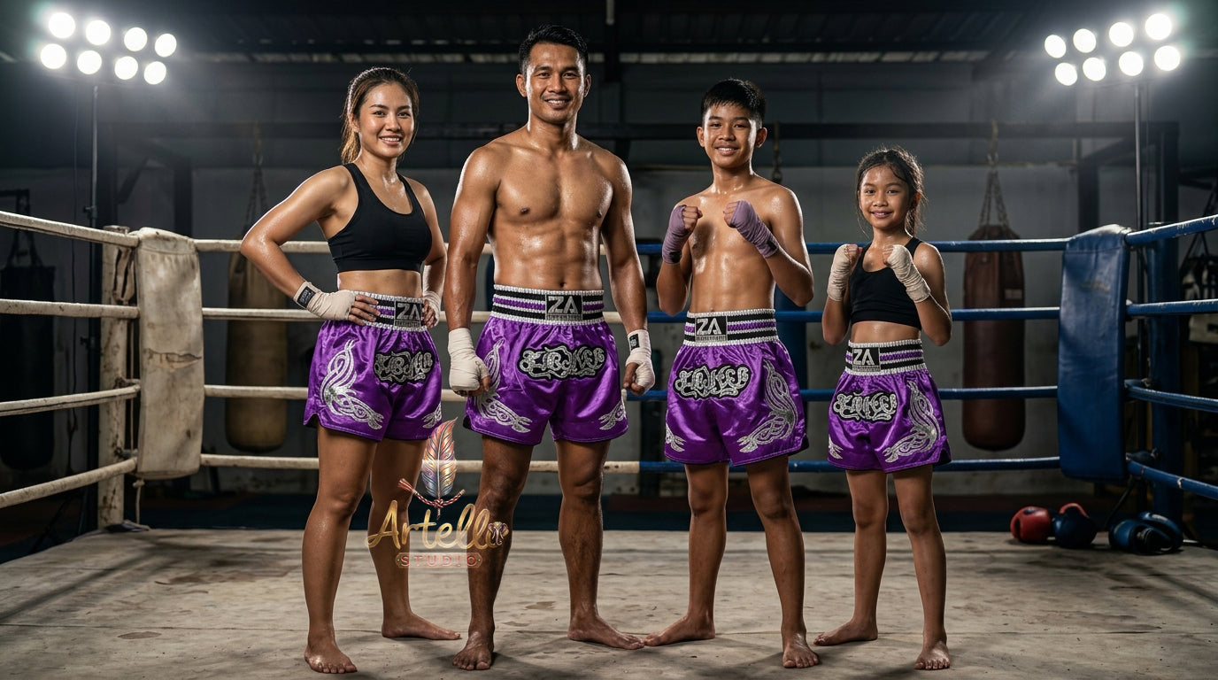 🥊 Muay Thai Shorts Kickboxing MMA Fight Shorts for Men Women Kids – Thai Boxing Training Gear, Breathable Quick Dry Martial Arts Combat Shorts