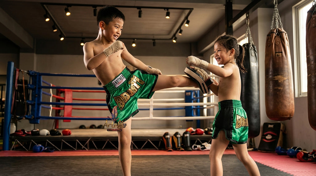 🥊 Muay Thai Shorts Kickboxing MMA Fight Shorts for Men Women Kids – Thai Boxing Training Gear, Breathable Quick Dry Martial Arts Combat Shorts