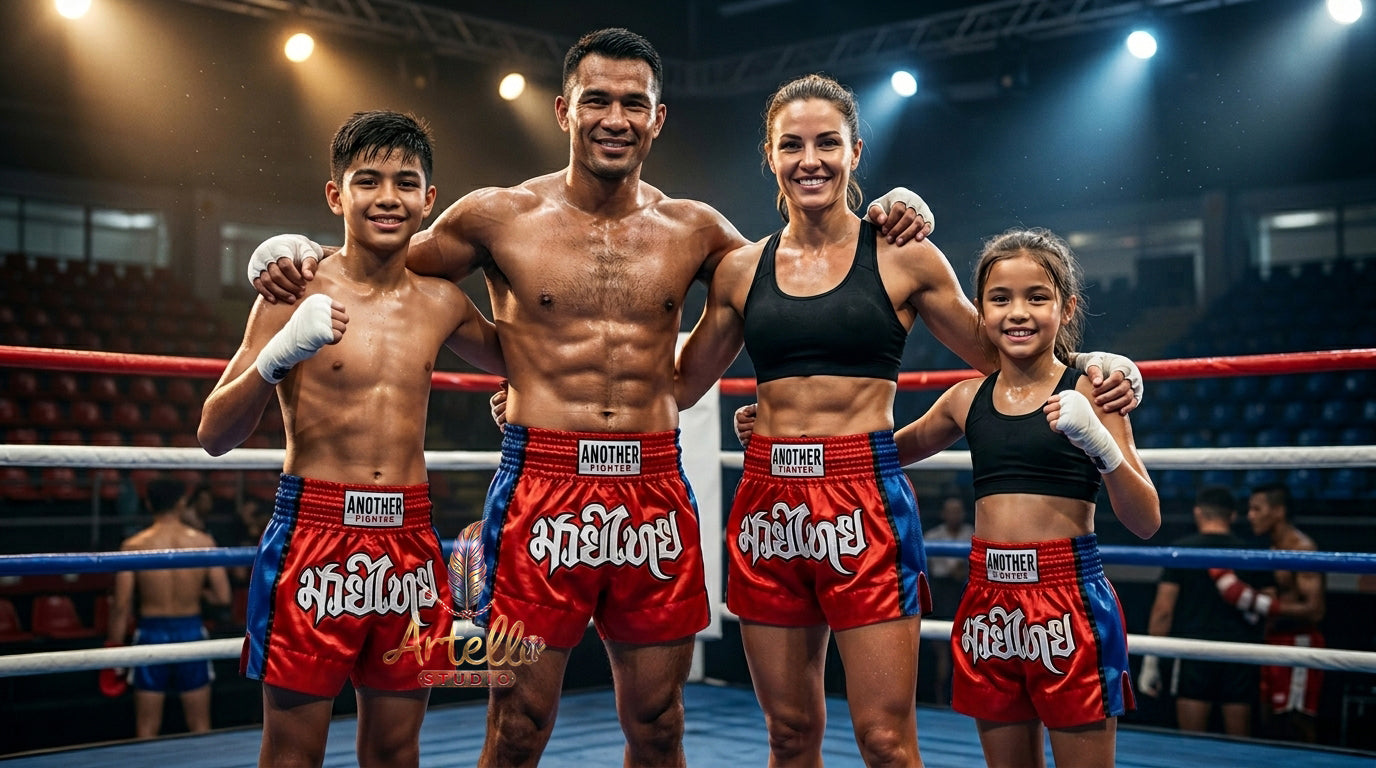 🥊 Muay Thai Shorts Kickboxing MMA Fight Shorts for Men Women Kids – Thai Boxing Training Gear, Breathable Quick Dry Martial Arts Combat Shorts