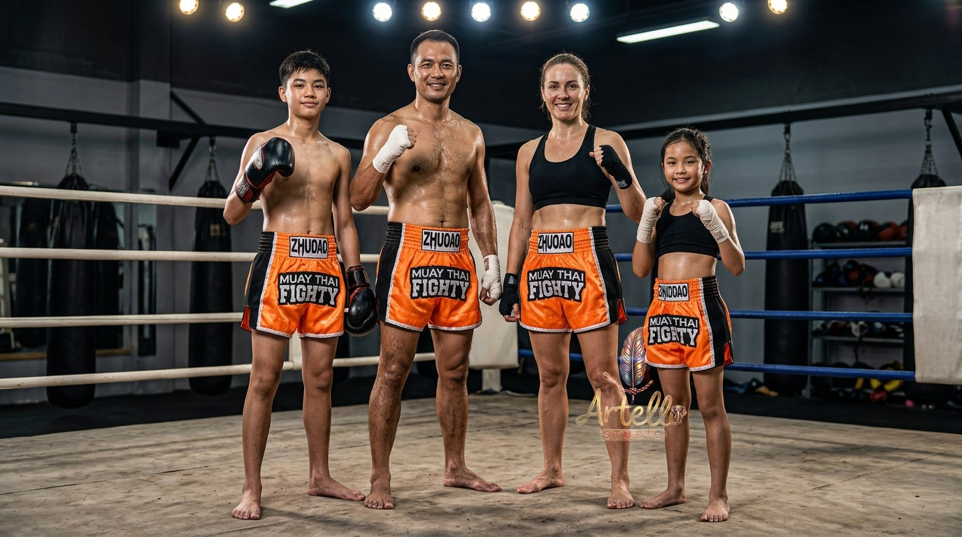 🥊 Muay Thai Shorts Kickboxing MMA Fight Shorts for Men Women Kids – Thai Boxing Training Gear, Breathable Quick Dry Martial Arts Combat Shorts