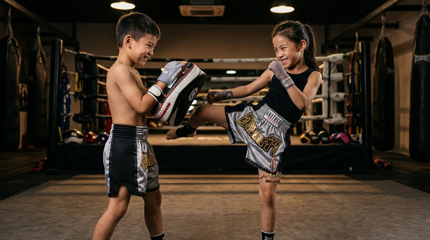 🥊 Muay Thai Shorts Kickboxing MMA Fight Shorts for Men Women Kids – Thai Boxing Training Gear, Breathable Quick Dry Martial Arts Combat Shorts