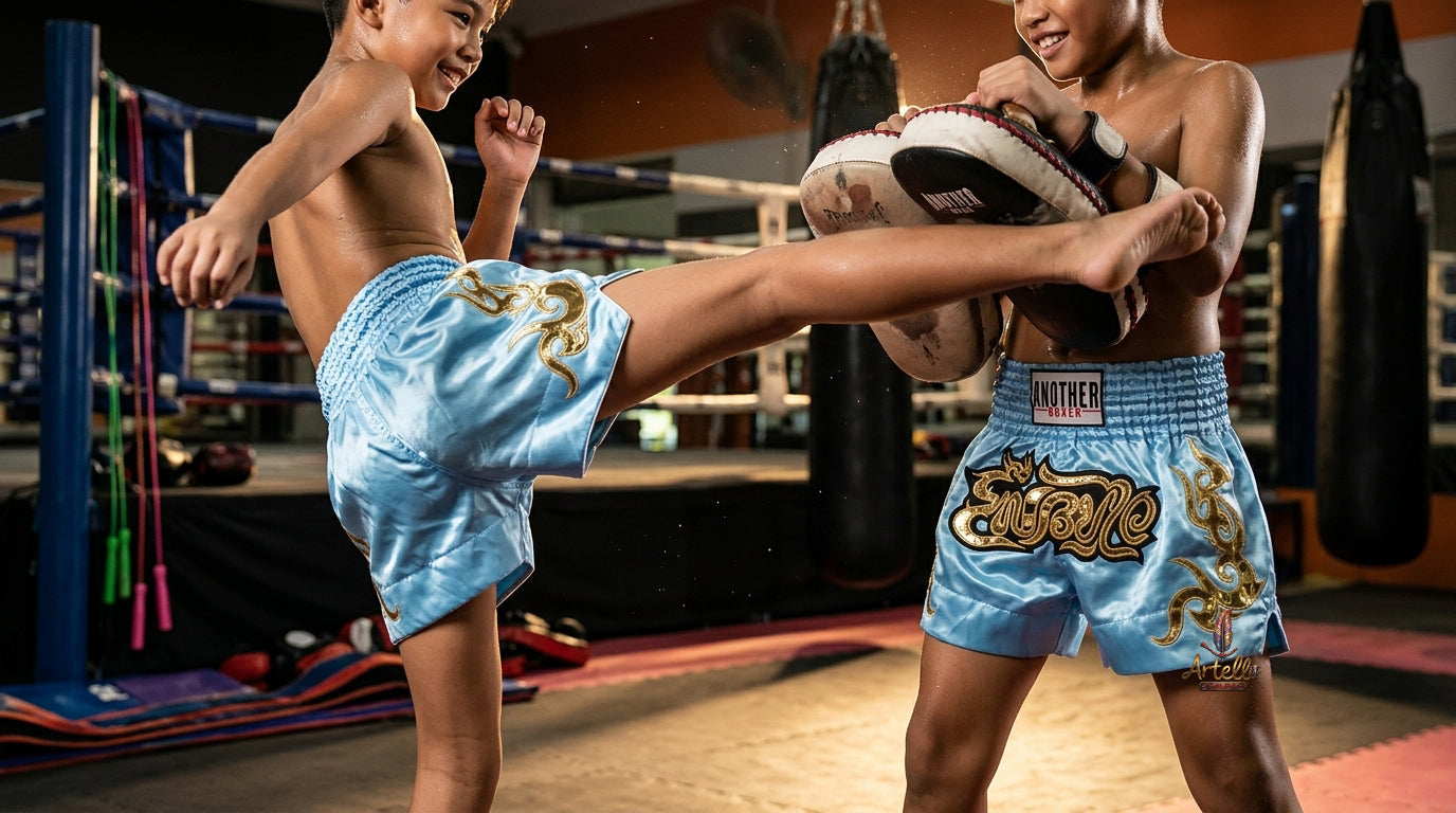 🥊 Muay Thai Shorts Kickboxing MMA Fight Shorts for Men Women Kids – Thai Boxing Training Gear, Breathable Quick Dry Martial Arts Combat Shorts