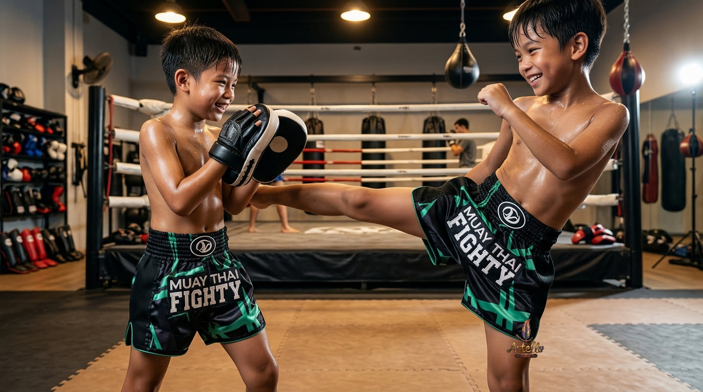 🥊 Muay Thai Shorts Kickboxing MMA Fight Shorts for Men Women Kids – Thai Boxing Training Gear, Breathable Quick Dry Martial Arts Combat Shorts