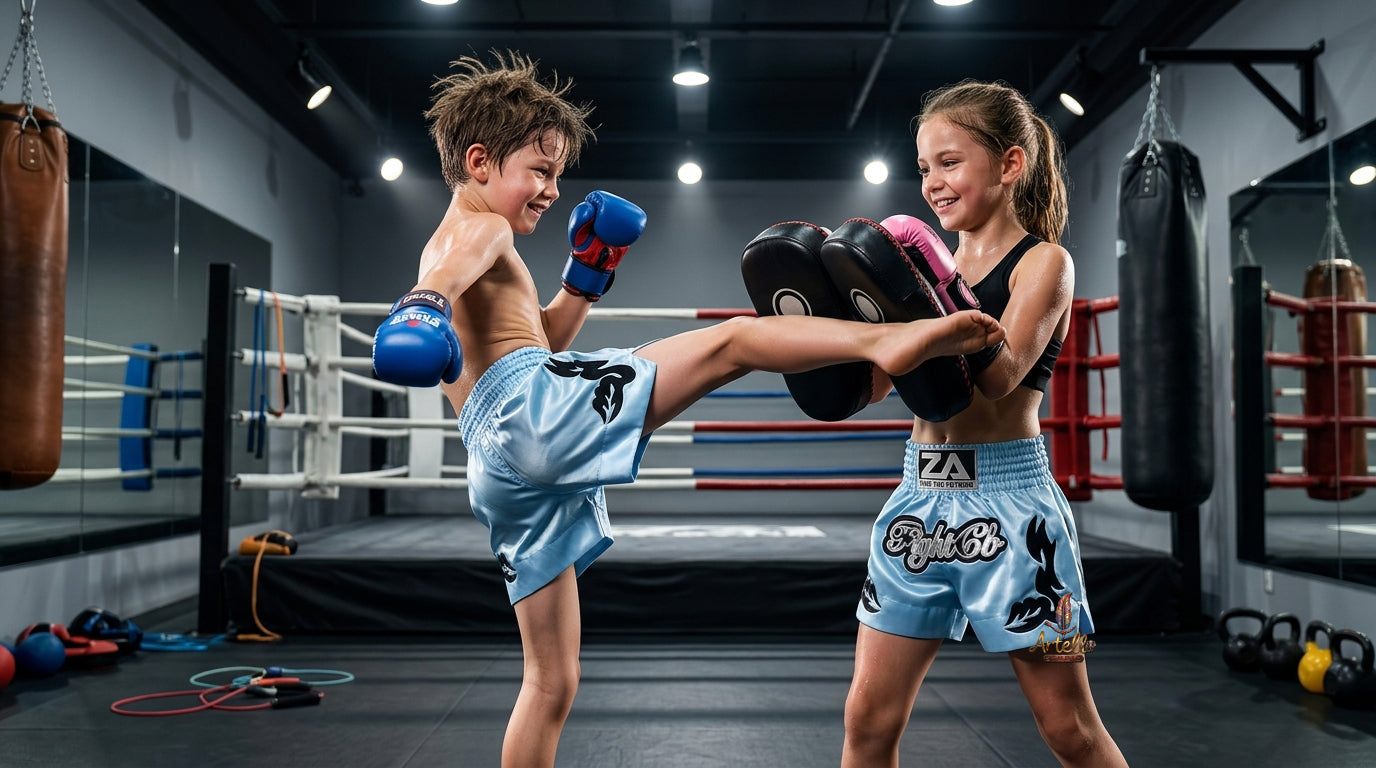 🥊 Muay Thai Shorts Kickboxing MMA Fight Shorts for Men Women Kids – Thai Boxing Training Gear, Breathable Quick Dry Martial Arts Combat Shorts