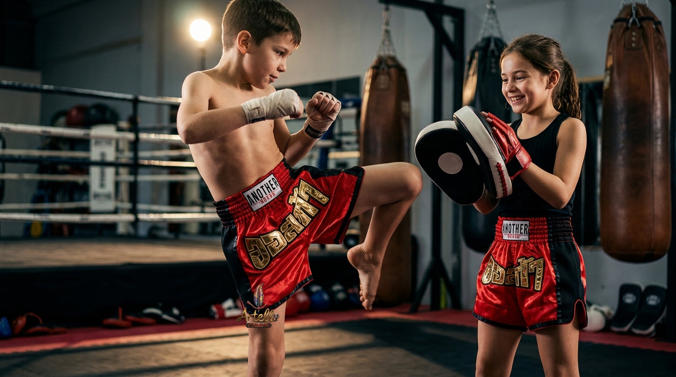🥊 Muay Thai Shorts Kickboxing MMA Fight Shorts for Men Women Kids – Thai Boxing Training Gear, Breathable Quick Dry Martial Arts Combat Shorts