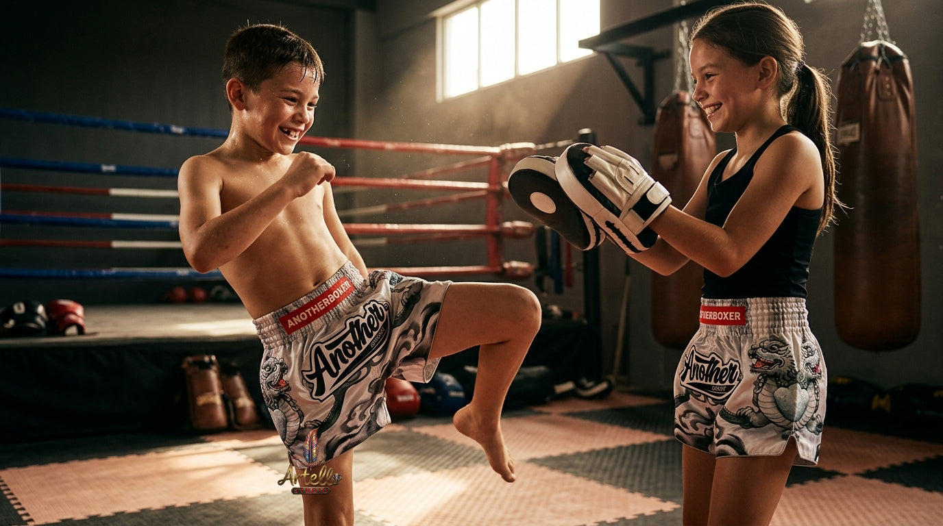 🥊 Muay Thai Shorts Kickboxing MMA Fight Shorts for Men Women Kids – Thai Boxing Training Gear, Breathable Quick Dry Martial Arts Combat Shorts