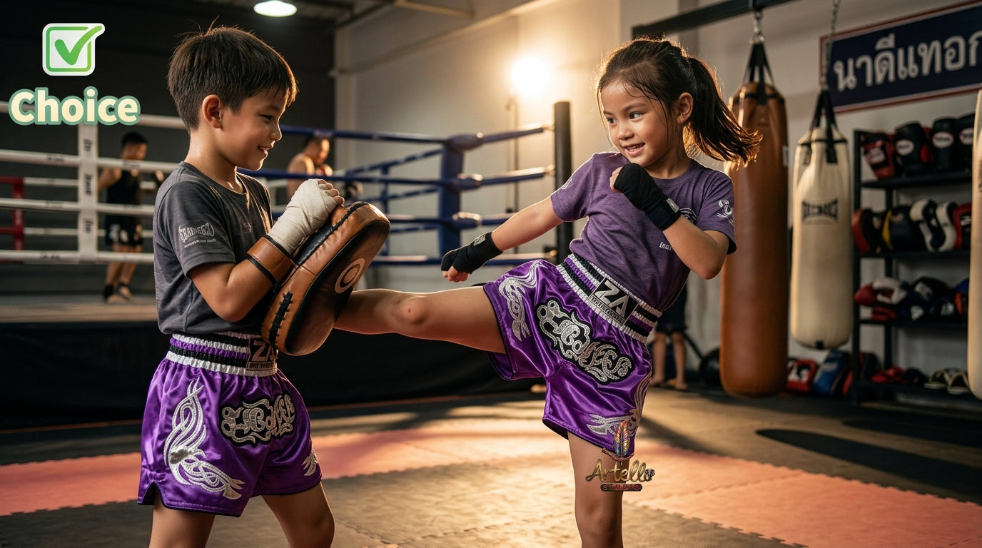 🥊 Muay Thai Shorts Kickboxing MMA Fight Shorts for Men Women Kids – Thai Boxing Training Gear, Breathable Quick Dry Martial Arts Combat Shorts