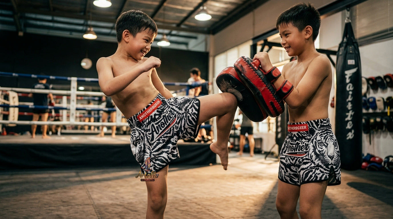 🥊 Muay Thai Shorts Kickboxing MMA Fight Shorts for Men Women Kids – Thai Boxing Training Gear, Breathable Quick Dry Martial Arts Combat Shorts