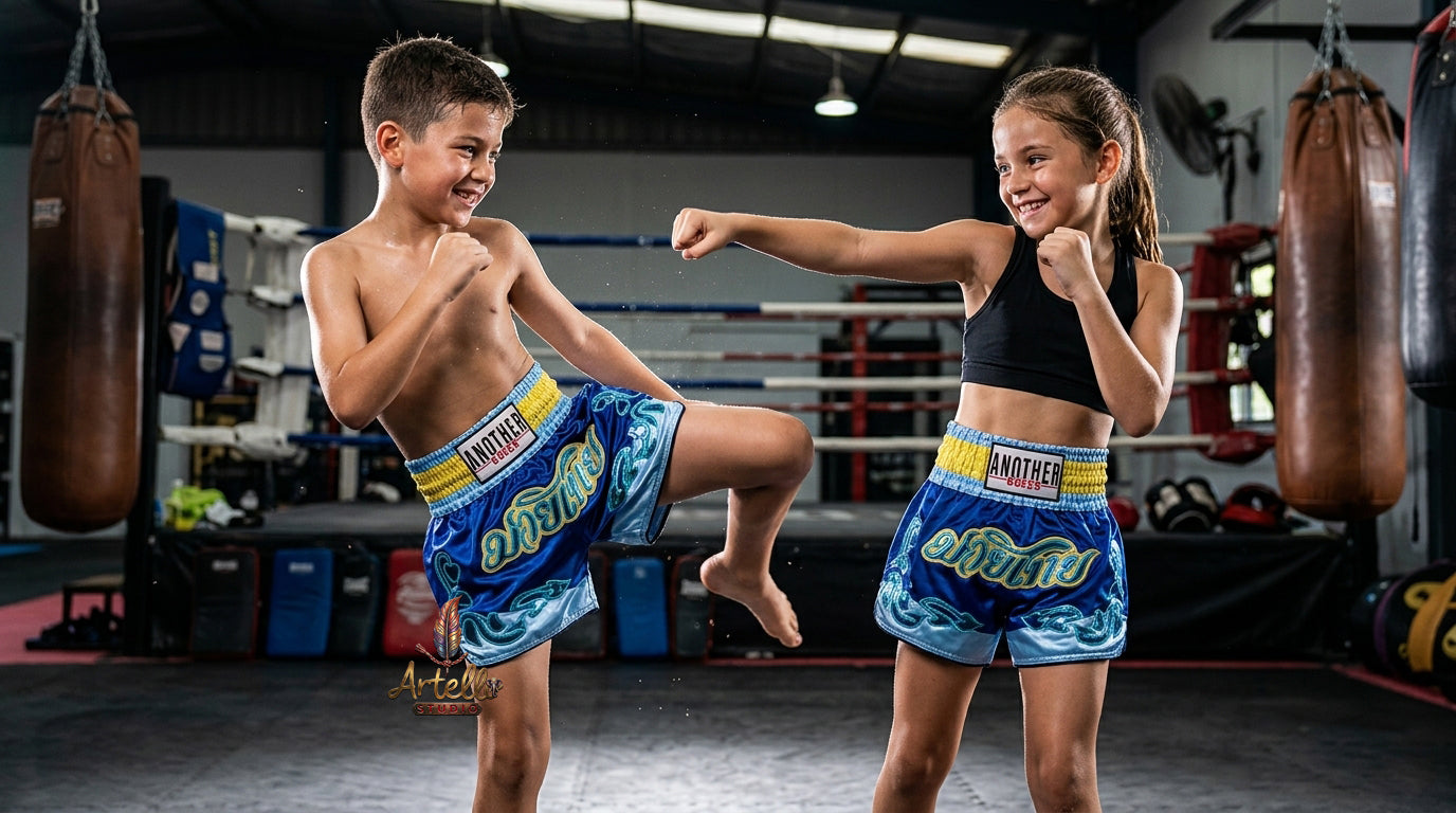 🥊 Muay Thai Shorts Kickboxing MMA Fight Shorts for Men Women Kids – Thai Boxing Training Gear, Breathable Quick Dry Martial Arts Combat Shorts