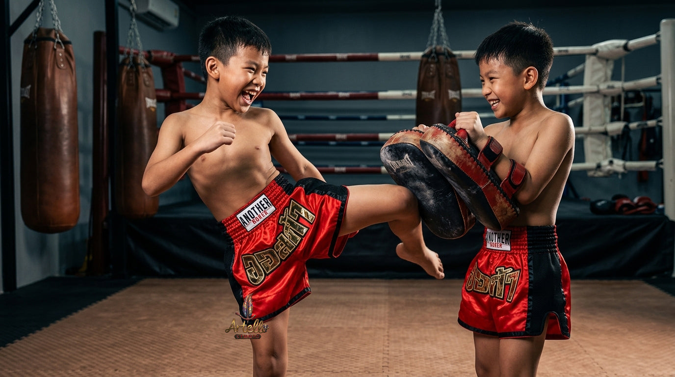 🥊 Muay Thai Shorts Kickboxing MMA Fight Shorts for Men Women Kids – Thai Boxing Training Gear, Breathable Quick Dry Martial Arts Combat Shorts