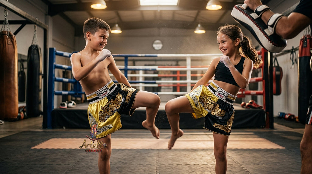 🥊 Muay Thai Shorts Kickboxing MMA Fight Shorts for Men Women Kids – Thai Boxing Training Gear, Breathable Quick Dry Martial Arts Combat Shorts