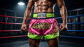 🥊 Muay Thai Shorts Kickboxing MMA Fight Shorts for Men Women Kids – Thai Boxing Training Gear, Breathable Quick Dry Martial Arts Combat Shorts