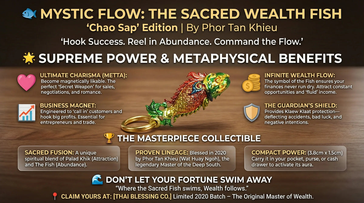 🐟✨ Mystic Flow: The Sacred Wealth Fish – Charisma & Infinite Abundance Talisman (Chao Sap Edition by Phor Tan Khieu)