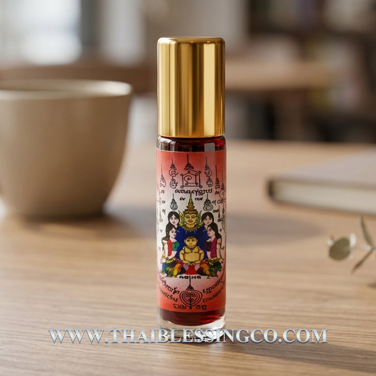🍯 Nang Lom "The Enchantress Circle" Oil: The Sovereign Essence of Irresistible Fascination by Luang Pu Kampeng