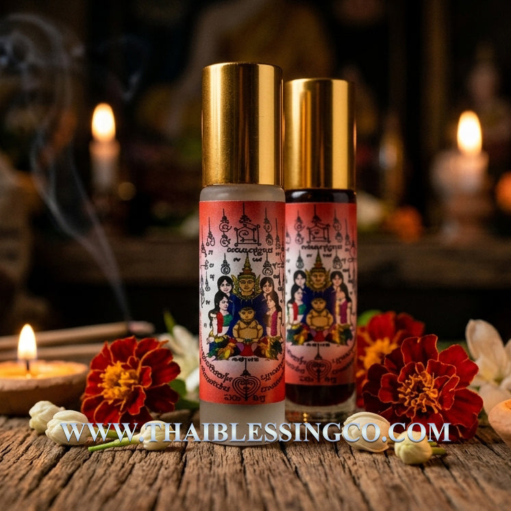 🍯 Nang Lom "The Enchantress Circle" Oil: The Sovereign Essence of Irresistible Fascination by Luang Pu Kampeng
