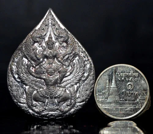🌟 Secure the Powerful Narai Mounted on Garuda Amulet by Luang Pu Simphalee – Pewter Blessed Talisman for Luck, Protection & Career Advancement Normal