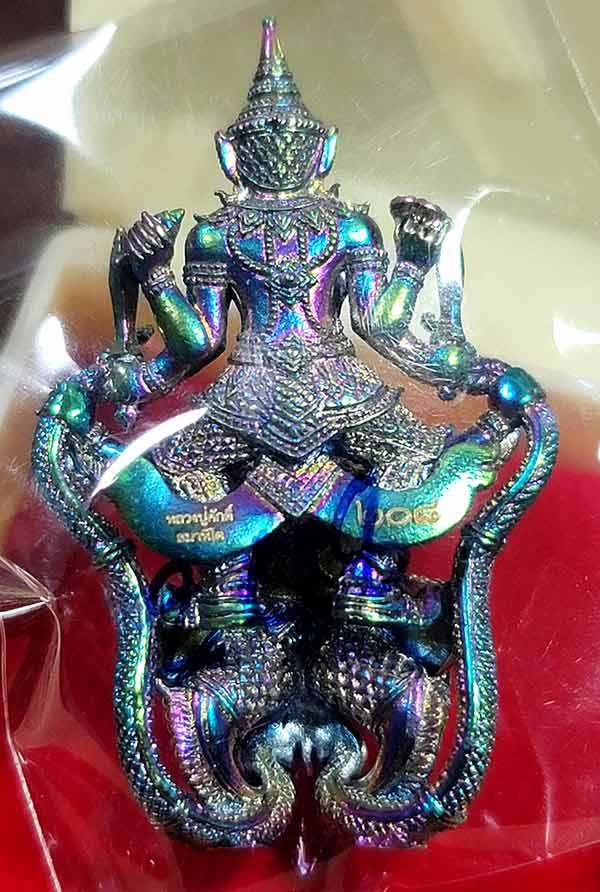 🪙 Narai on Garuda “Titanium Mystic Wings” – First Edition Chanuan Amulet with Beetle‑Wing Effect, Luang Pu Sak, Samahito