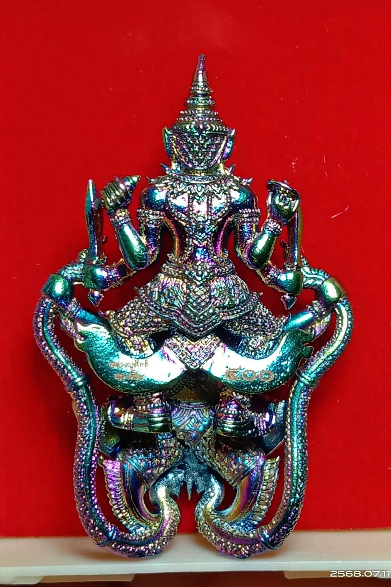 🪙 Narai on Garuda “Titanium Mystic Wings” – First Edition Chanuan Amulet with Beetle‑Wing Effect, Luang Pu Sak, Samahito