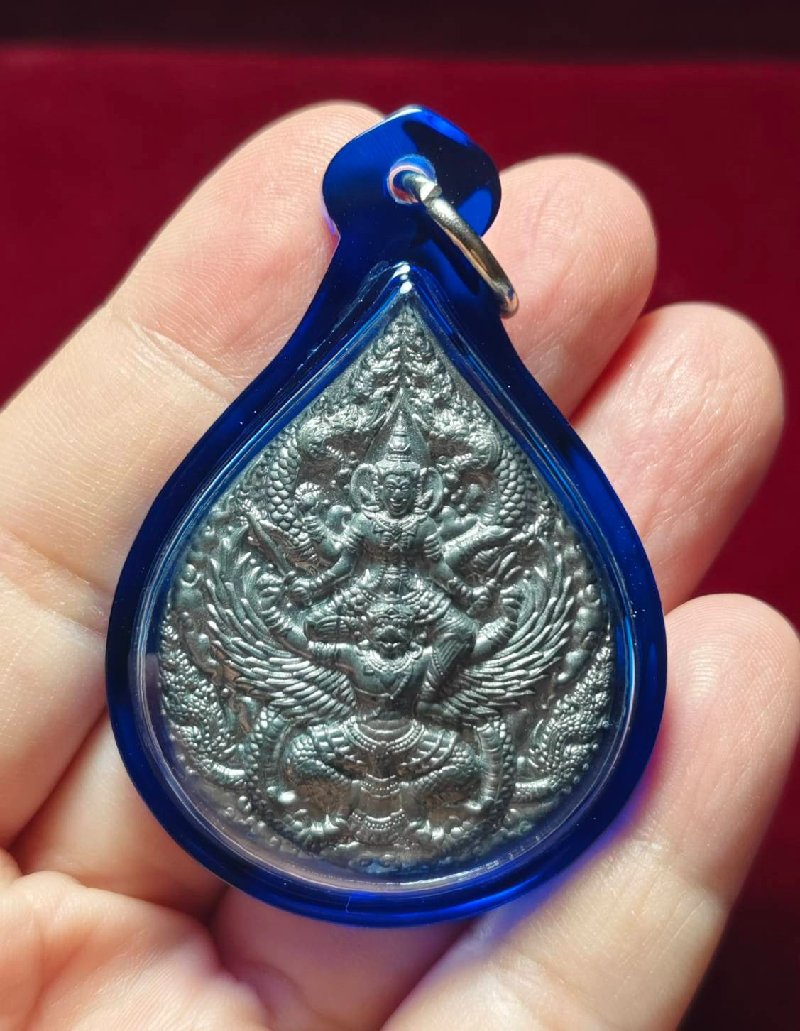 🌟 Secure the Powerful Narai Mounted on Garuda Amulet by Luang Pu Simphalee – Pewter Blessed Talisman for Luck, Protection & Career Advancement